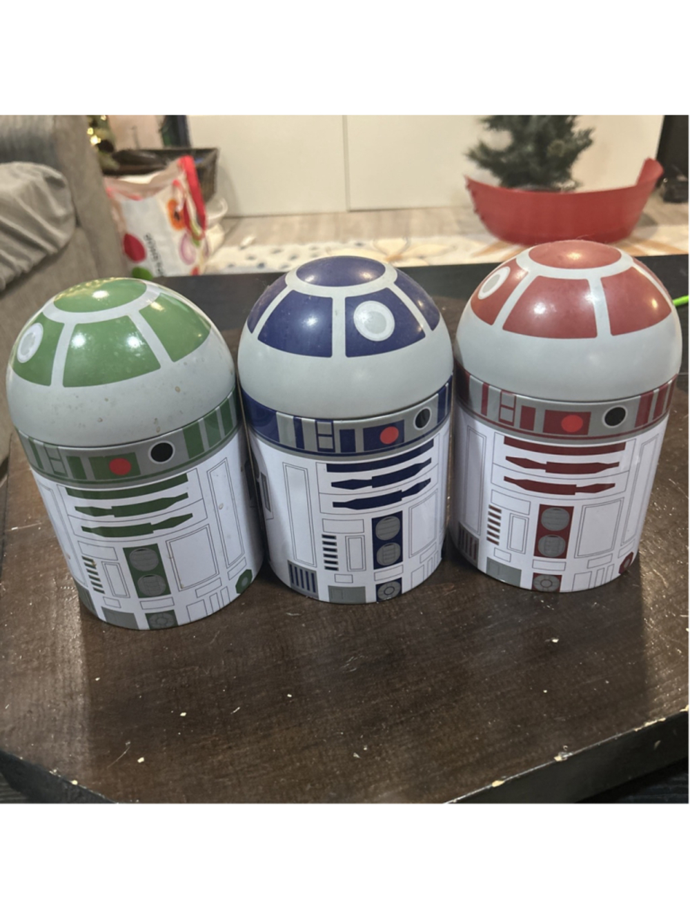 Star Wars R2-D2 Metal Storage Containers Lot Of 3 - 7.5" x 4" - Underground Toys